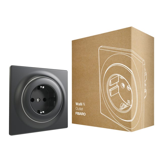 Gniazdo inteligentne typ F Antracyt FIBARO