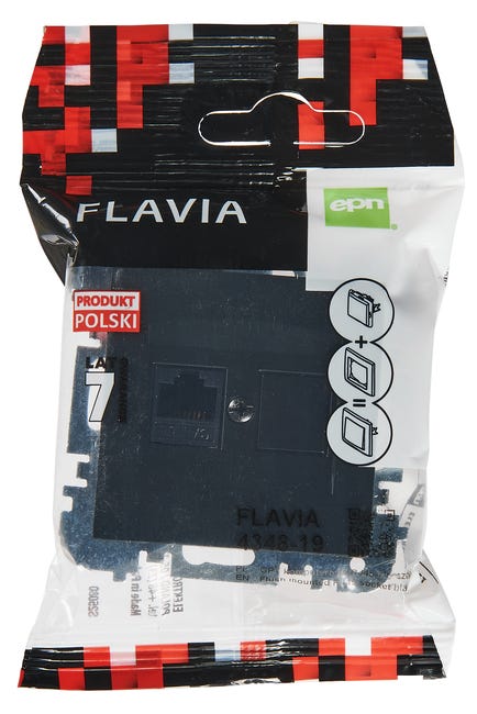 Gniazdo komputerowe Flavia Czarny ELEKTRO-PLAST