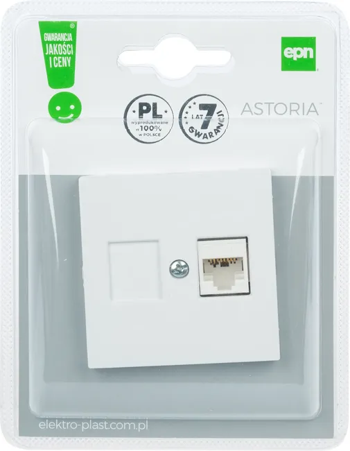 Gniazdo komputerowe RJ45 ASTORIA biały ELEKTRO-PLAST