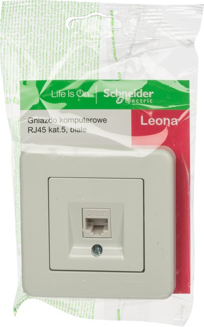 Gniazdo komputerowe RJ45 LEONA biały SCHNEIDER ELECTRIC