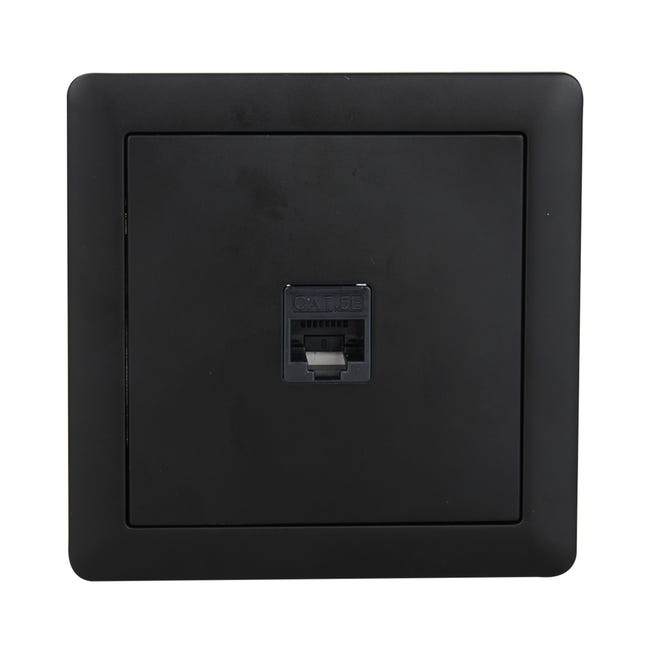 Gniazdo komputerowe RJ45 Slim czarny mat Lexman