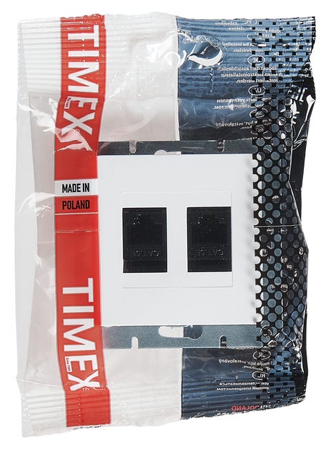 Gniazdo komputerowe podwójne RJ45 PRESTIGE Biały TIMEX