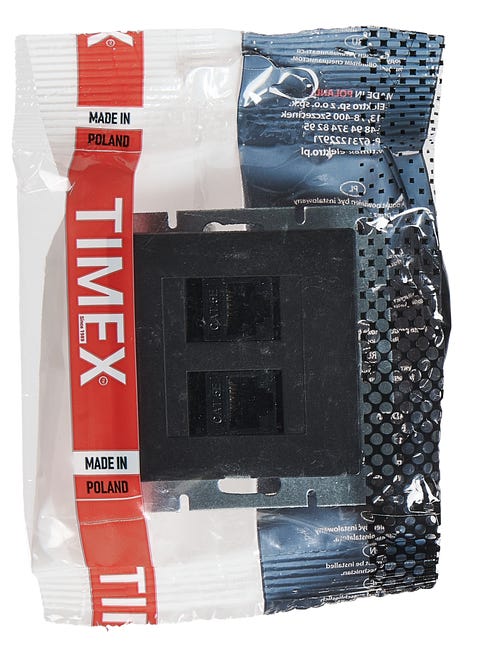 Gniazdo komputerowe podwójne RJ45 PRESTIGE Czarny mat TIMEX
