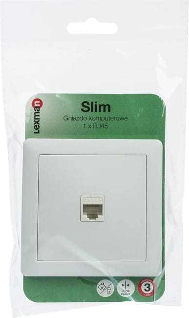 Gniazdo multimedialne RJ45 POJEDYŃCZE SLIM Biały LEXMAN