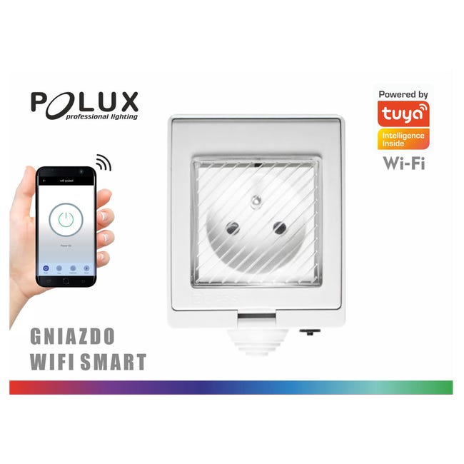 Gniazdo natynkowe IP55 WiFi TUYA Smart Home Biały POLUX