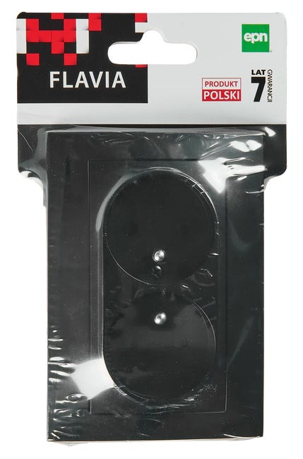 Gniazdo podwójne Czarny FLAVIA ELEKTRO-PLAST