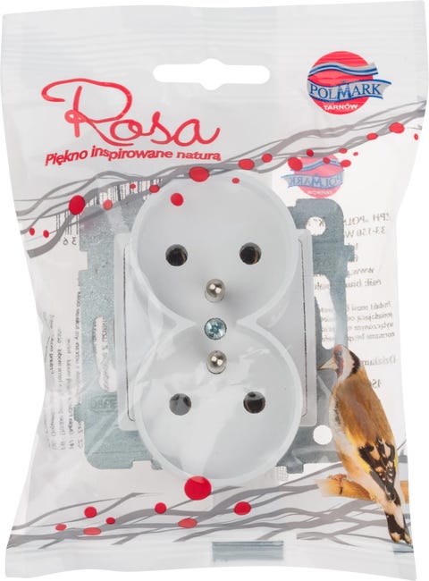 Gniazdo podwójne ROSA biały POLMARK