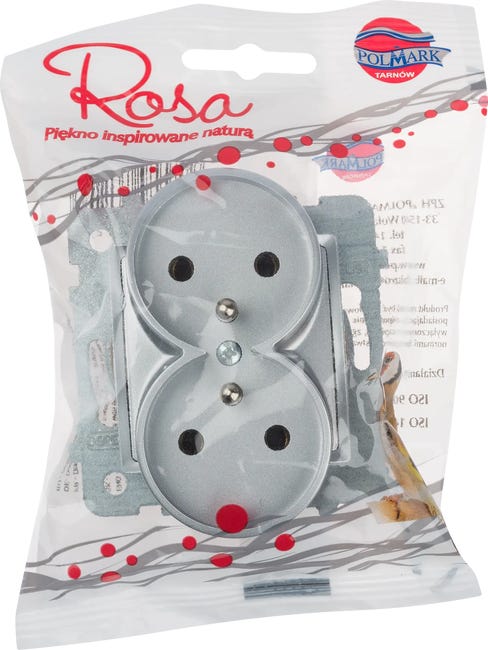 Gniazdo podwójne ROSA srebrny POLMARK