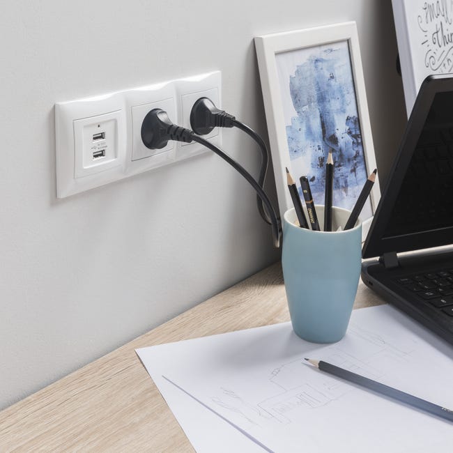 Gniazdo podwójne USB Biały LEXMAN