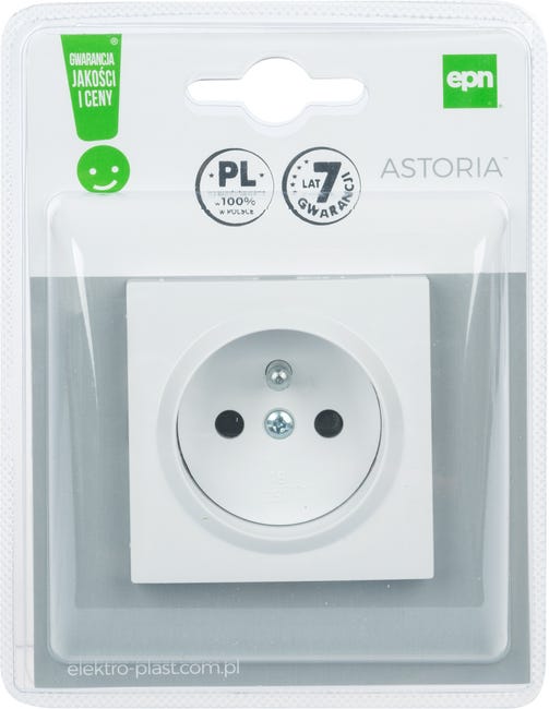 Gniazdo pojedyncze ASTORIA biały ELEKTRO-PLAST