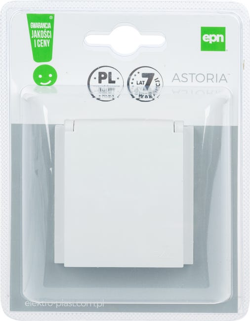 Gniazdo pojedyncze ASTORIA biały ELEKTRO-PLAST