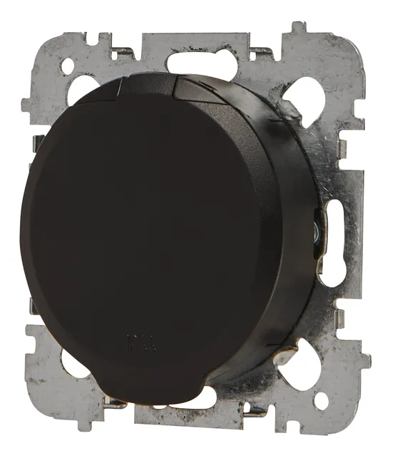 Gniazdo pojedyncze Ardea czarne IP44 Lexman