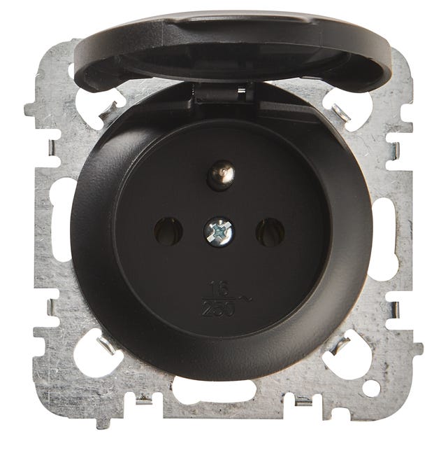 Gniazdo pojedyncze Ardea czarne IP44 Lexman