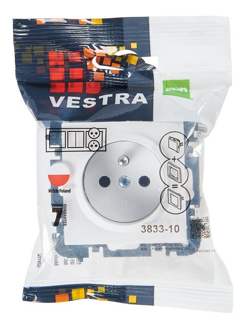 Gniazdo pojedyncze Biały VESTRA ELEKTRO-PLAST