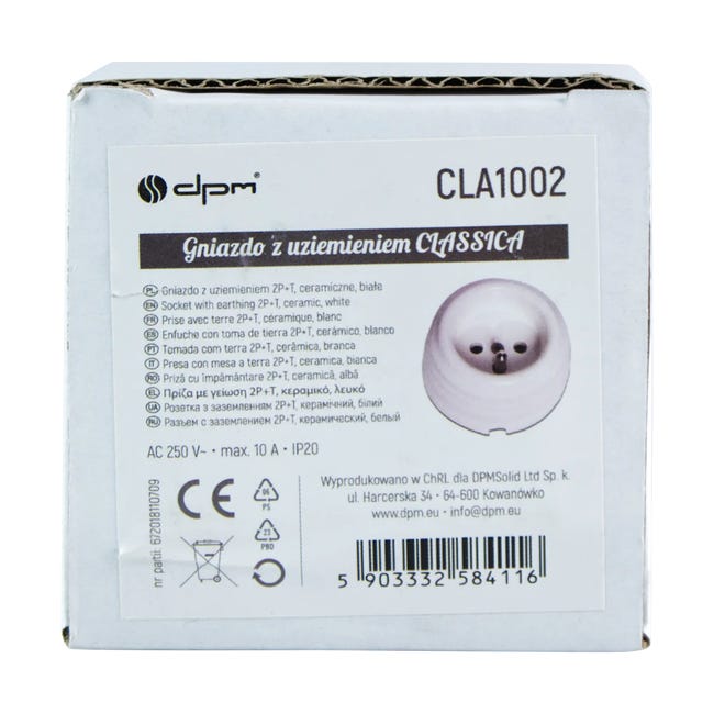 Gniazdo pojedyncze CLA1002 biały
