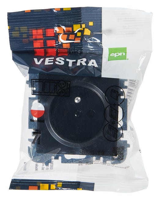Gniazdo pojedyncze Czarny VESTRA ELEKTRO-PLAST