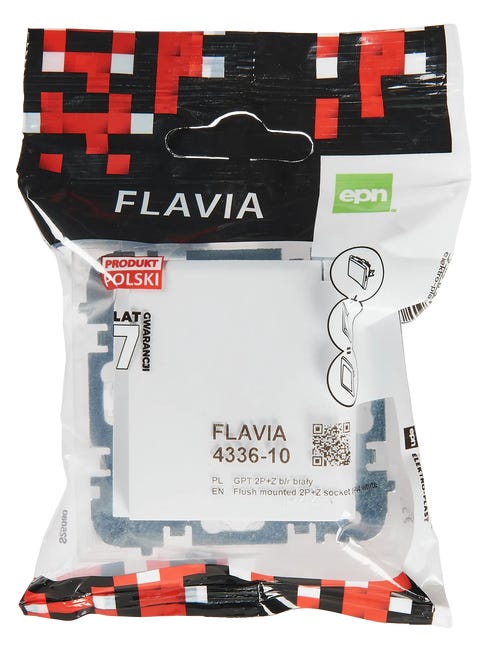 Gniazdo pojedyncze IP44 Biały FLAVIA ELEKTRO-PLAST