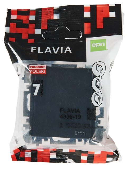 Gniazdo pojedyncze IP44 Czarny FLAVIA ELEKTRO-PLAST