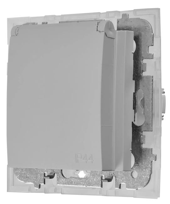 Gniazdo pojedyncze IP44 FLAVIA Szary mat ELEKTRO-PLAST