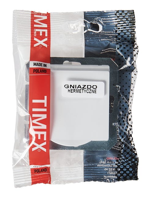 Gniazdo pojedyncze IP44 PRESTIGE Biały TIMEX