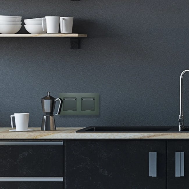 Gniazdo pojedyncze IP44 ROSA Zielony POLMARK