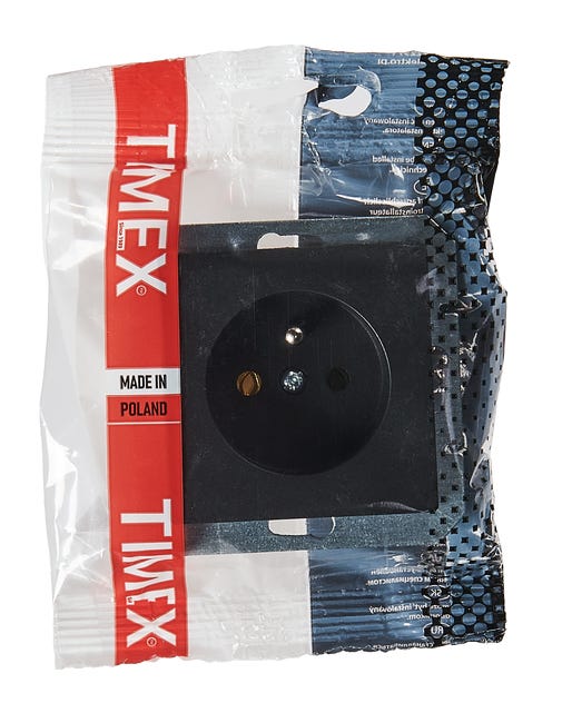 Gniazdo pojedyncze PRESTIGE Czarny mat TIMEX