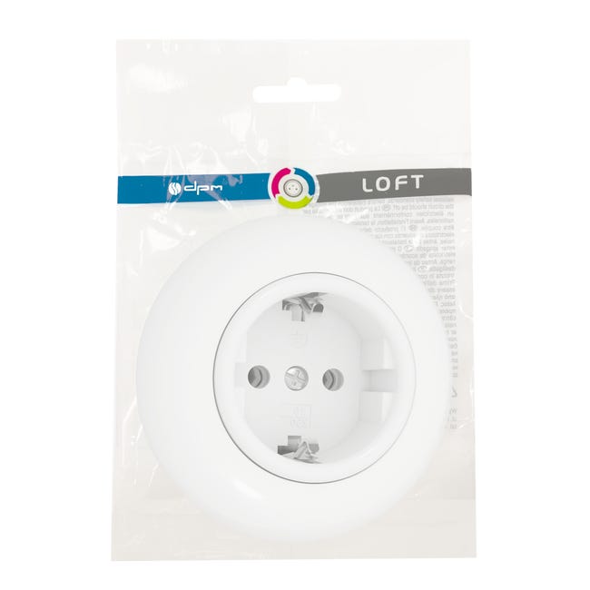 Gniazdo pojedyncze Schuko LF0002W LOFT białe DPM