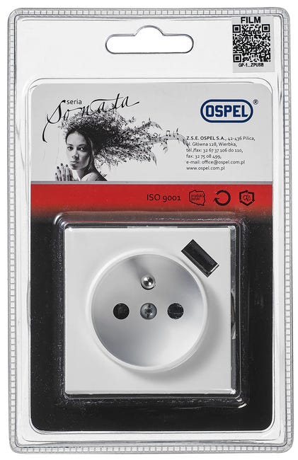 Gniazdo pojedyncze z USB SONATA Biały OSPEL