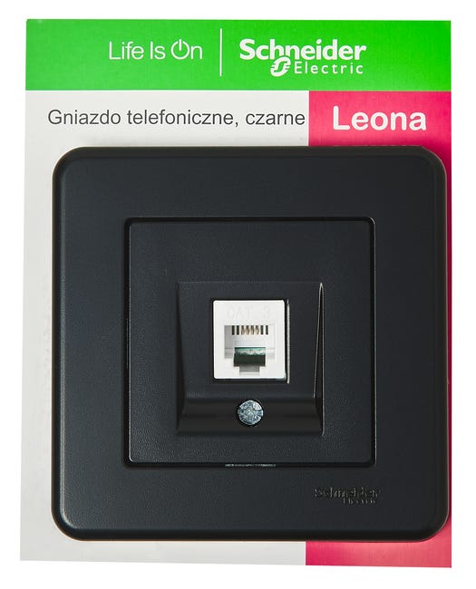 Gniazdo telefoniczne LEONA antracyt SCHNEIDER