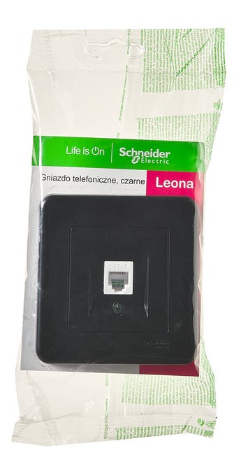 Gniazdo telefoniczne LEONA antracyt SCHNEIDER