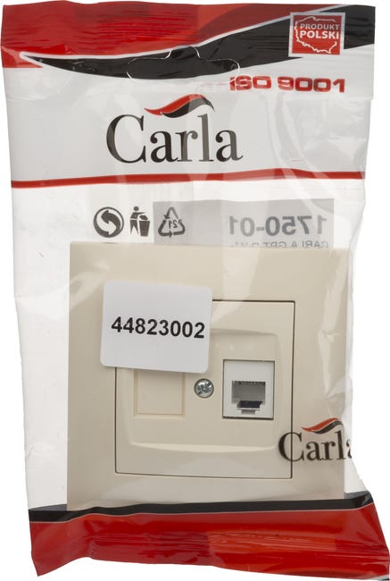 Gniazdo telefoniczne pojedyncze Carla kremowe ELEKTRO - PLAST