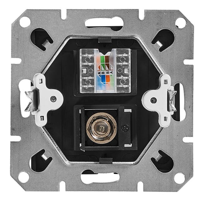 Gniazdo telewizyjno - komputerowe F/RJ45 PRESTIGE Czarny mat TIMEX