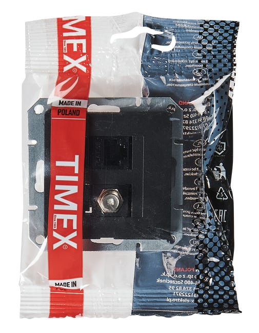 Gniazdo telewizyjno - komputerowe F/RJ45 PRESTIGE Czarny mat TIMEX