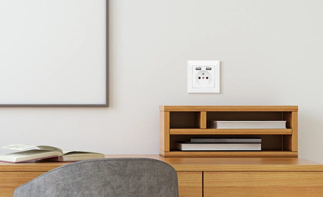 Gniazdo z ładowrką USB OR-AE-13140 białe ORNO