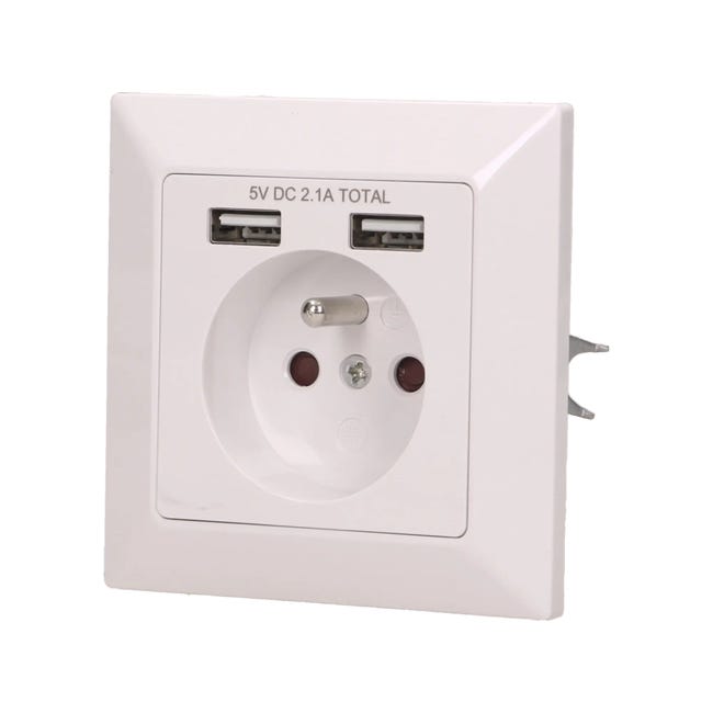 Gniazdo z ładowrką USB OR-AE-13140 białe ORNO