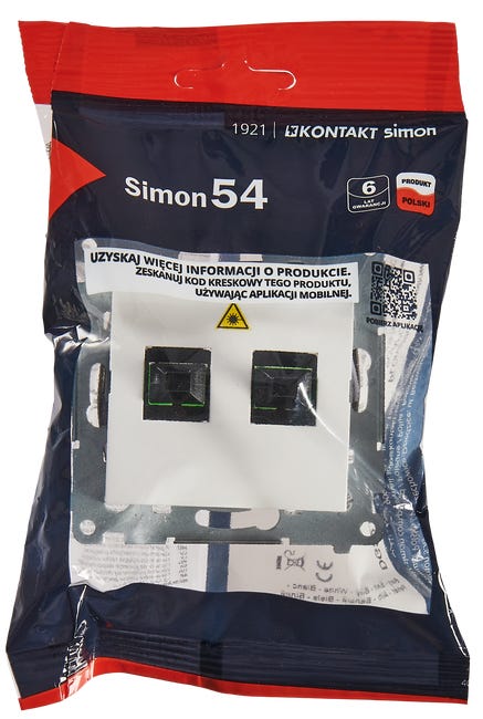 Gniazdo światłowodowe Biały Simon