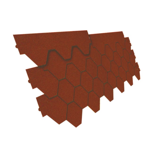 Gont bitumiczny Hexagonalny czerwony 3 m2 Izolmat