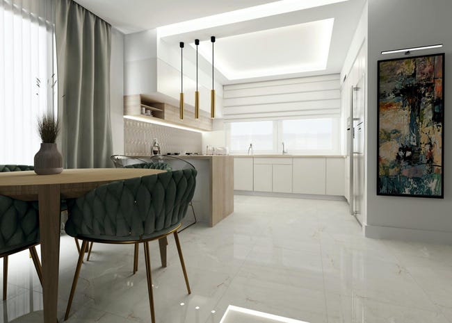 Gres szkliwiony Amarilo Bianco 60x60 Egen