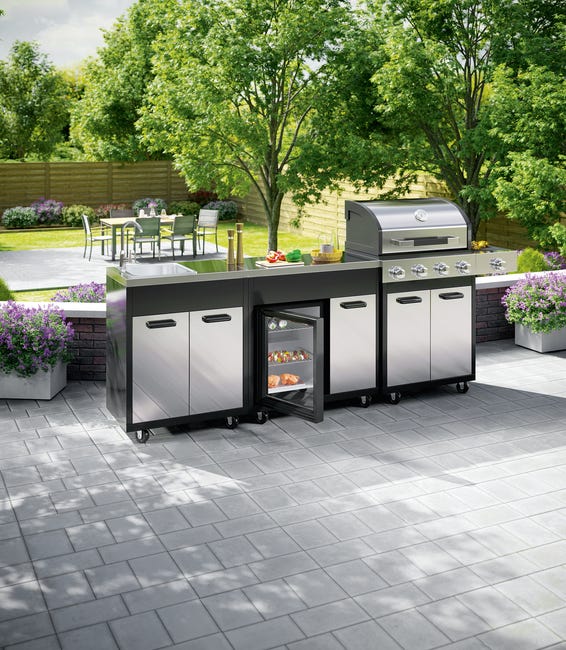 Grill gazowy 4 pal. 2.63kW kuchnia ogrodowa szafka+umywalka+lodówka