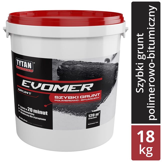 Grunt bitumiczny polimerowo-bitumiczny Evomer 18 kg Tytan Professional