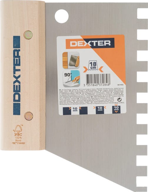 Grzebień do kleju 18 cm / 10 mm DEXTER