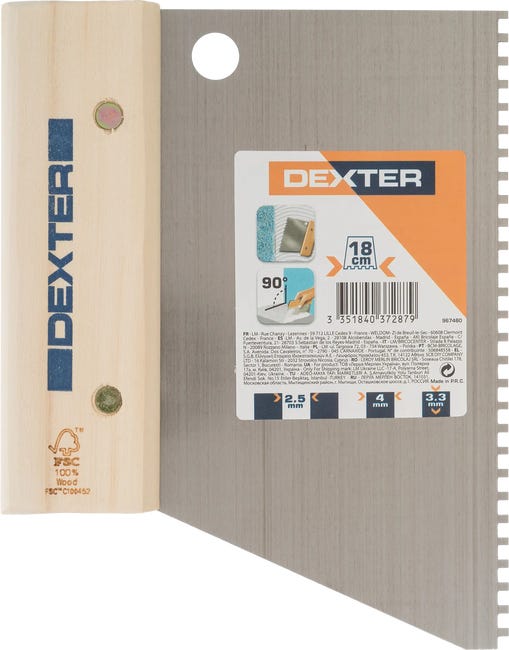 Grzebień do kleju 18 cm / 4 mm DEXTER