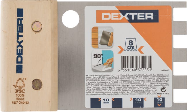 Grzebień do kleju 8 cm / 10 mm DEXTER