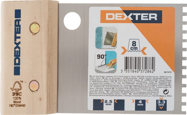 Grzebień do kleju 8 cm / 4 mm DEXTER