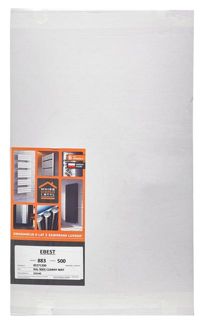 Grzejnik EBEST 88x50 Czarny D 390W Roz 5cm 10 Bar LUXRAD