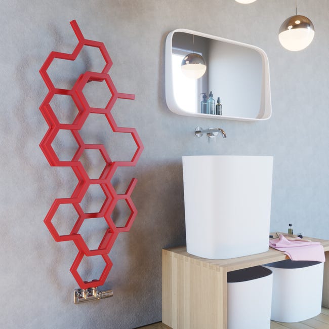 Grzejnik HEX 122x48.6 Czerwony 346W Roz 5cm 10 Bar TERMA