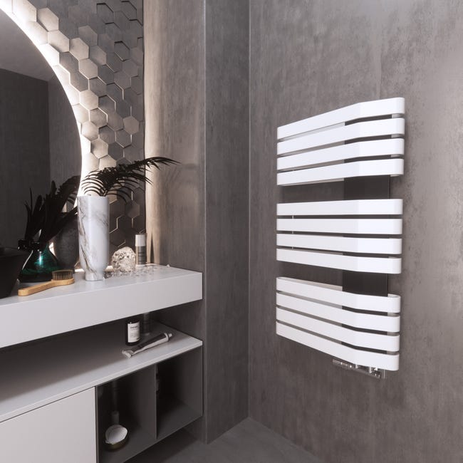 Grzejnik IRON S 92x50 Biały/Czarny 712W Roz 5cm 6 Bar TERMA