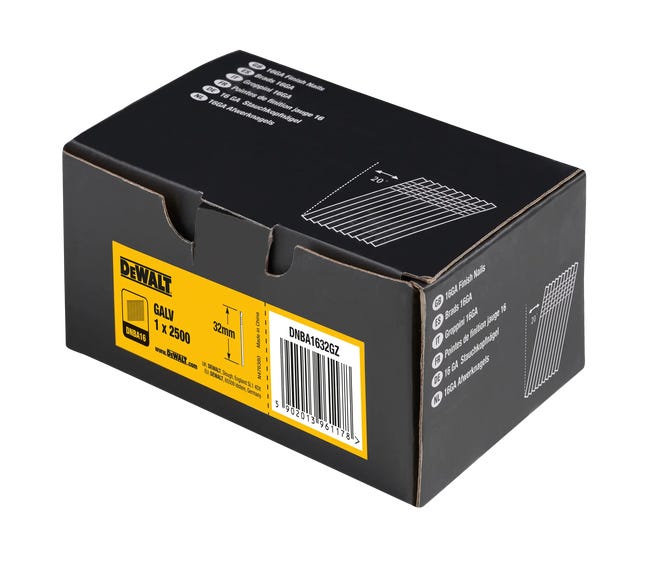 Gwoździe 32 mm galwanizowane do gwoździarki 16GA DNBA1650GZ Dewalt