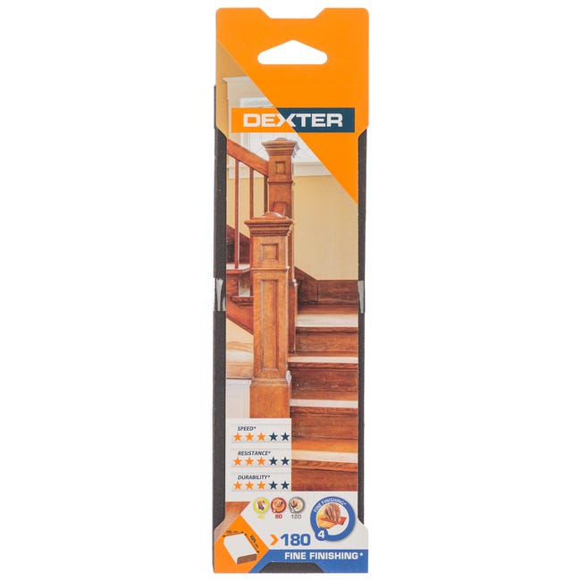 Gąbka ścierna P180 CZTEROSTRONNA 225 x 70 mm DEXTER