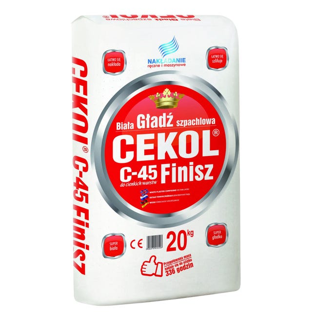 Gładź szpachlowa C-45 Finish 20 kg Cekol
